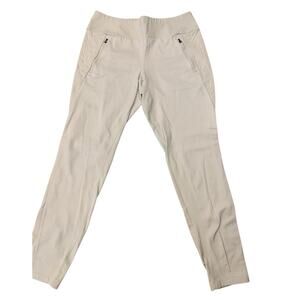 Athleta Peak Hybrid Fleece Exercise Pants/ Leggings Large Ivory Pre-Owned